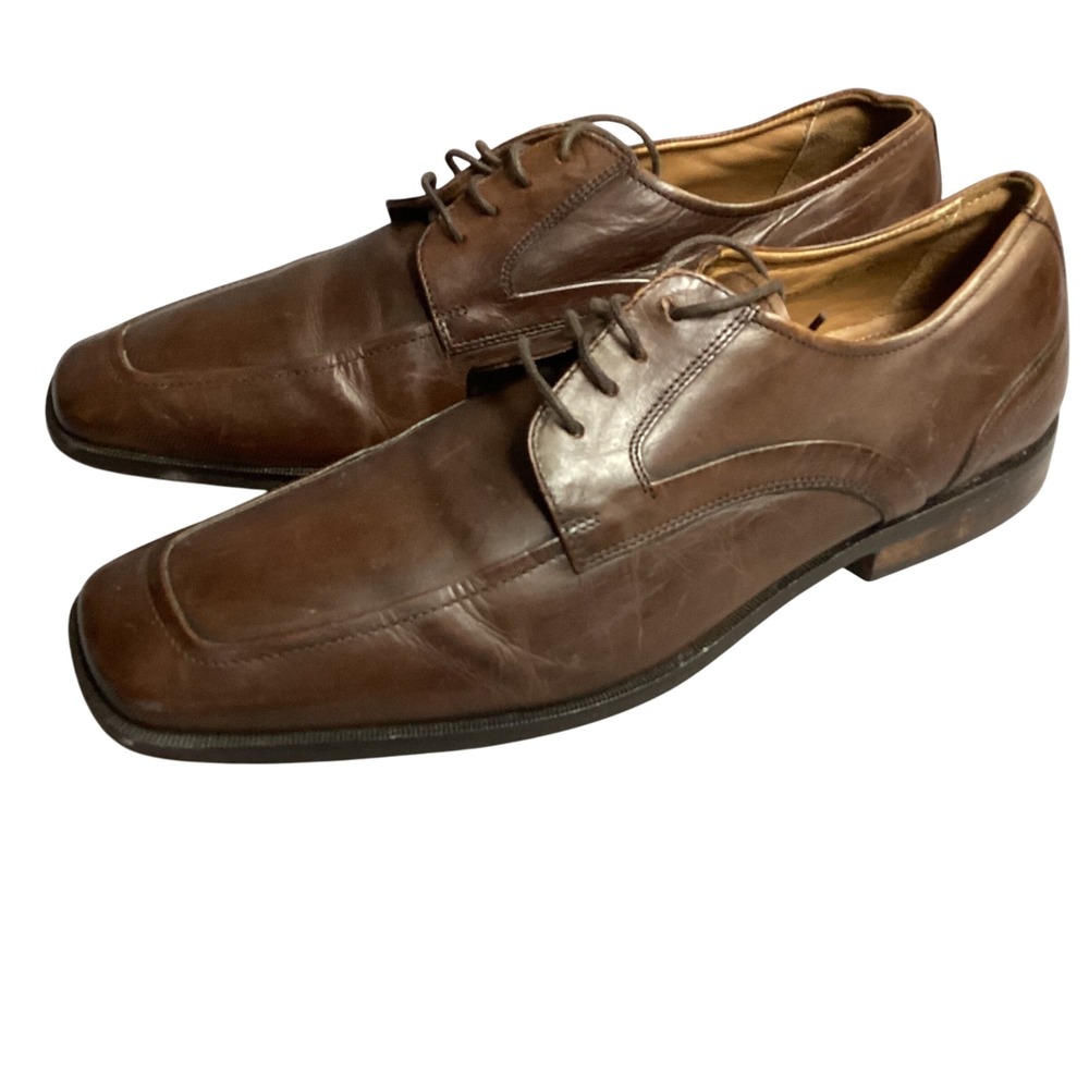 Florsheim Brown Leather Dress Shoes Square‎ Toe Oxfords Lace Up 9.5 D